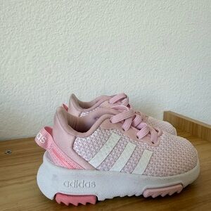 Adidas Kids Light Pink and White Sneakers